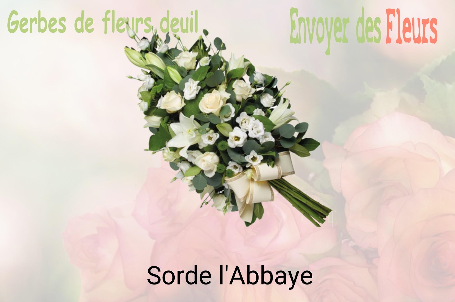 Gerbe de fleurs de deuil livrée à Sorde-l'Abbaye